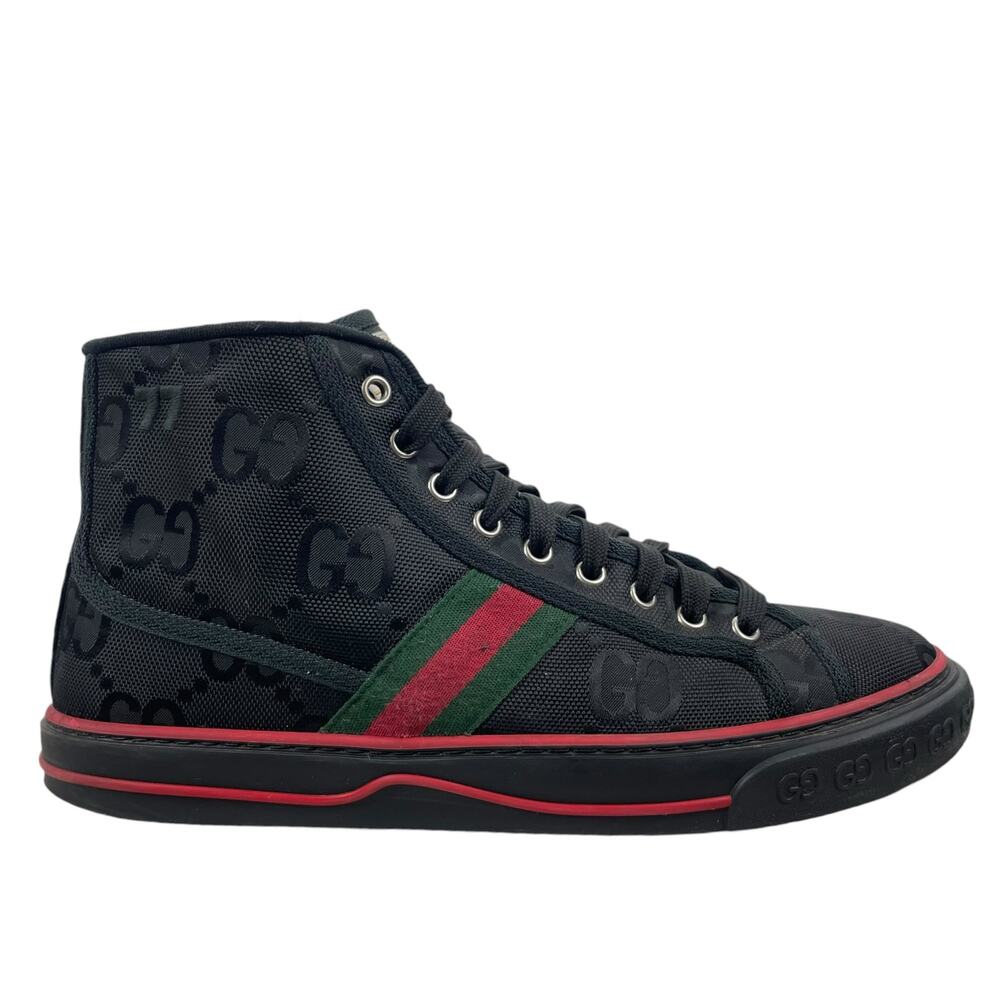Gucci Off the Grid High Top Sneakers 1977 Tennis Shoes Black Men Size 8/ 8.5
